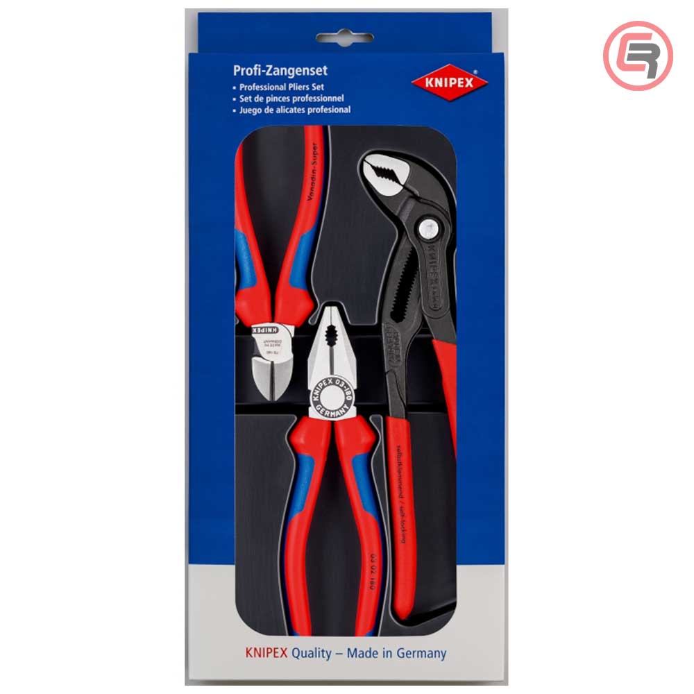 Knipex Set Kliješta Kombinovana + Sječice + Papagajke Cobra  / 3 dijelni - 00 20 09 V01