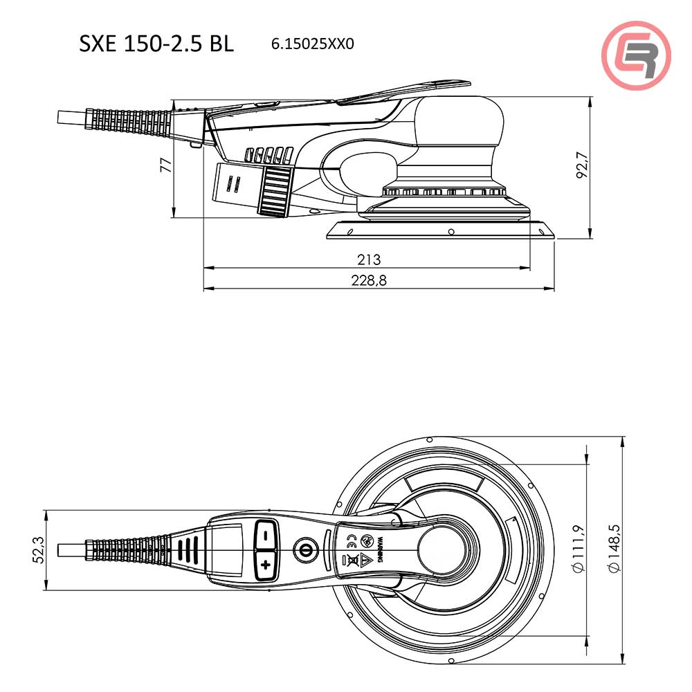 Metabo Brusilica SXE 150-2.5 BL Ekscentar Elektronik 150 mm / 350 W - 615025000 - Slika 4