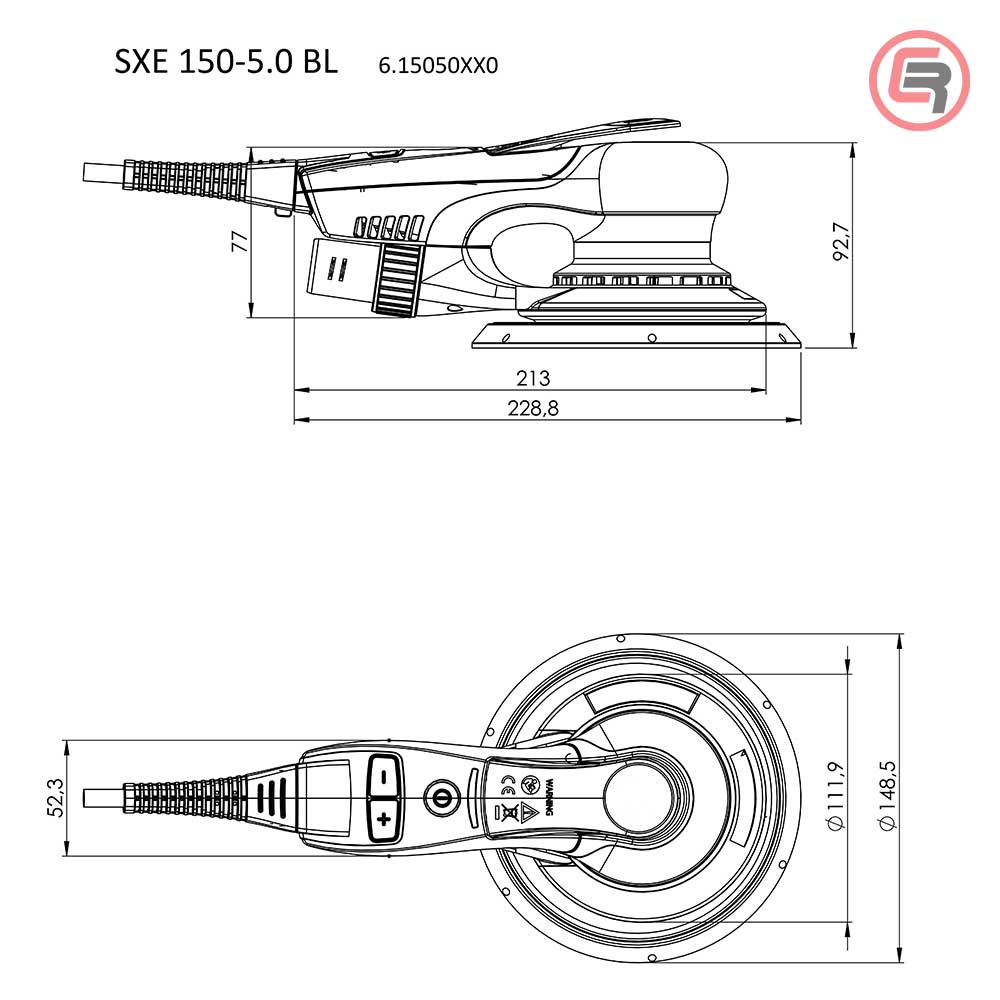 Metabo Brusilica SXE 150-5.0 BL Ekscentar Elektronik 150 mm / 350 W - 615050000 - Slika 4