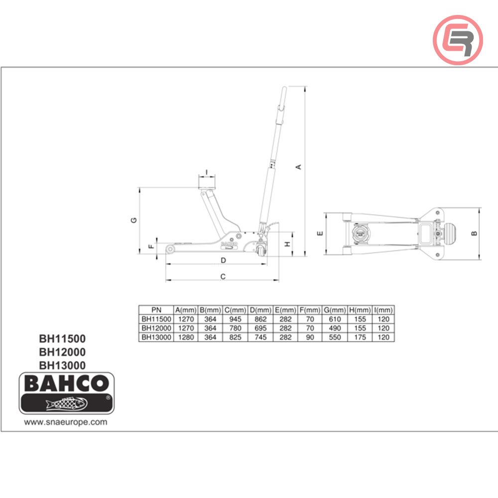 Bahco Dizalica Hidraulična Krokodil Extra Niskog Profila 2, 0 t - BH12000 - Slika 4