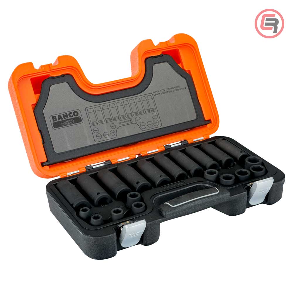 Bahco Garnitura Nasadnih Ključeva Udarnih 1 / 2" Kratki + Dugi 10 - 19 mm/ 20 dijelni - D-DD/S20