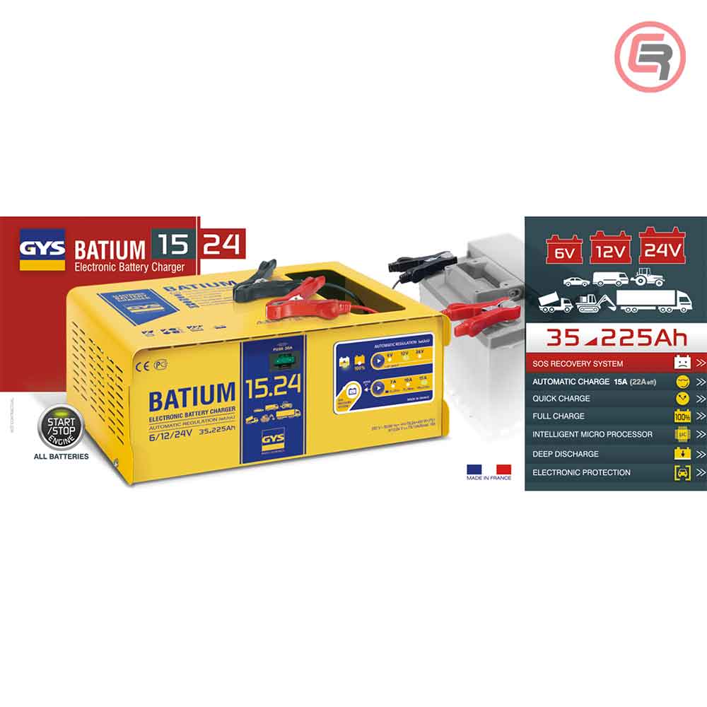 Gys Punjač Akumulatora "Batium 15-24" 6-12-24 V/ 35-225 Ah - 024526 - Slika 2