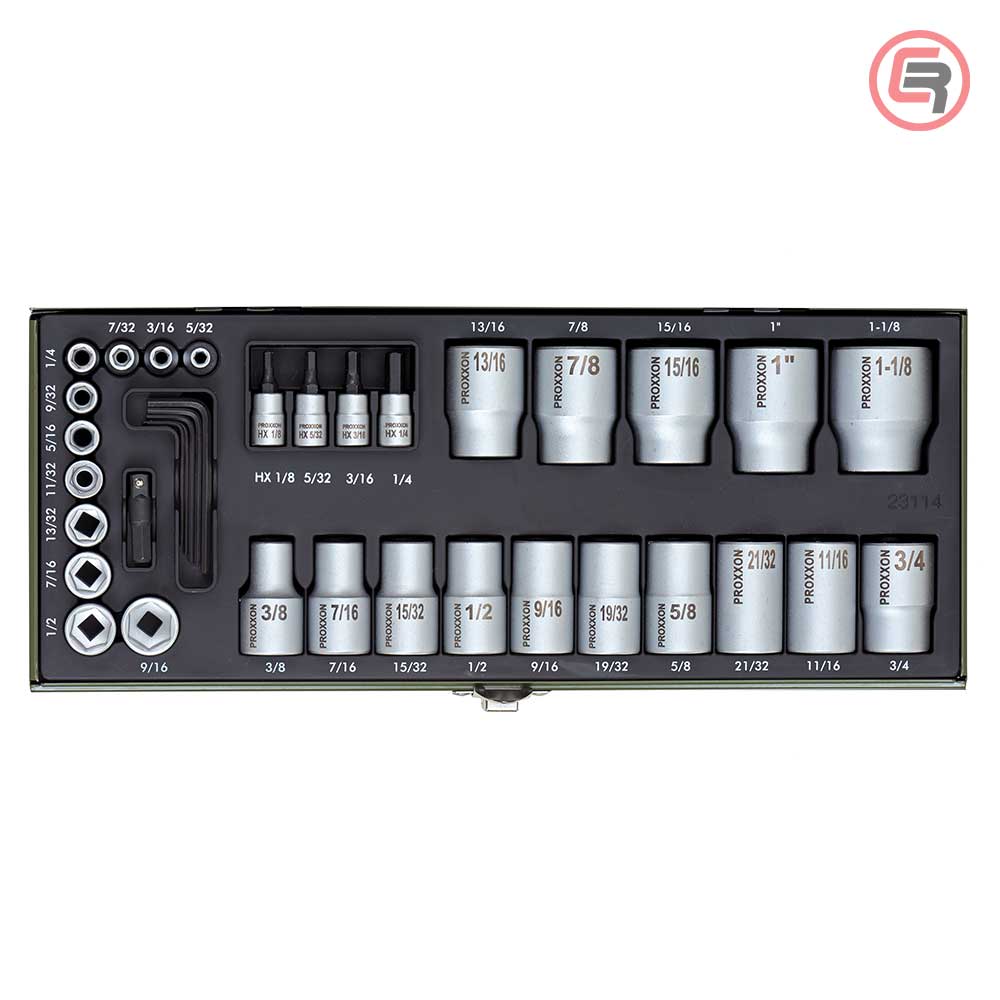 Proxxon Garnitura Nasadnih Ključeva 1/4'' i 1/2" Colna 5/32"-11/8" / 36 dijelna - 23114