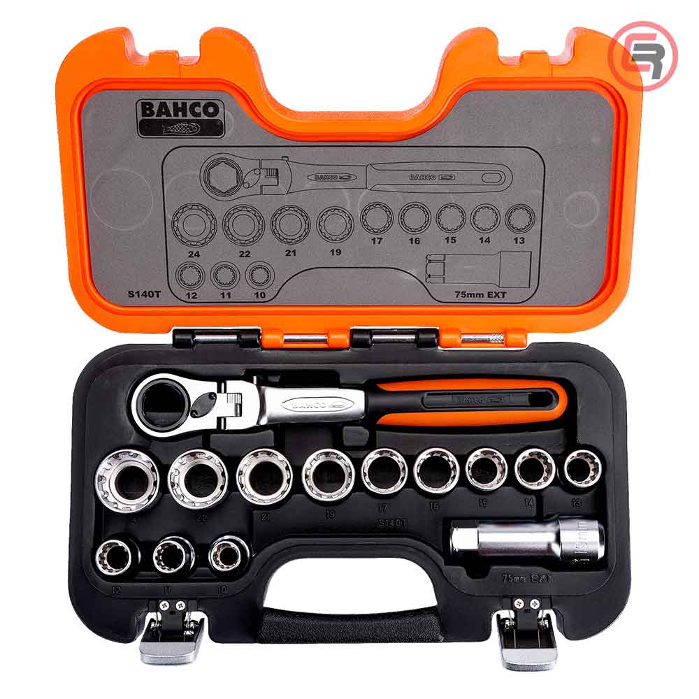 Bahco Garnitura Nasadnih Ključeva Prolaznih 10 - 24 mm / 14 dijelna - S140T - Slika 2