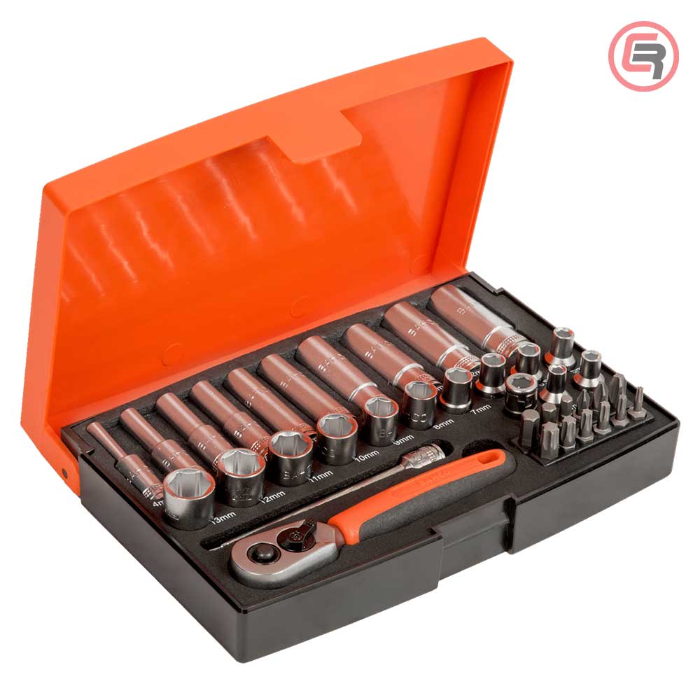 Bahco Garnitura Nasadnih Ključeva Kratki + Dugi 1 / 4''  4 - 13 mm / 37 dijelna - SL25L