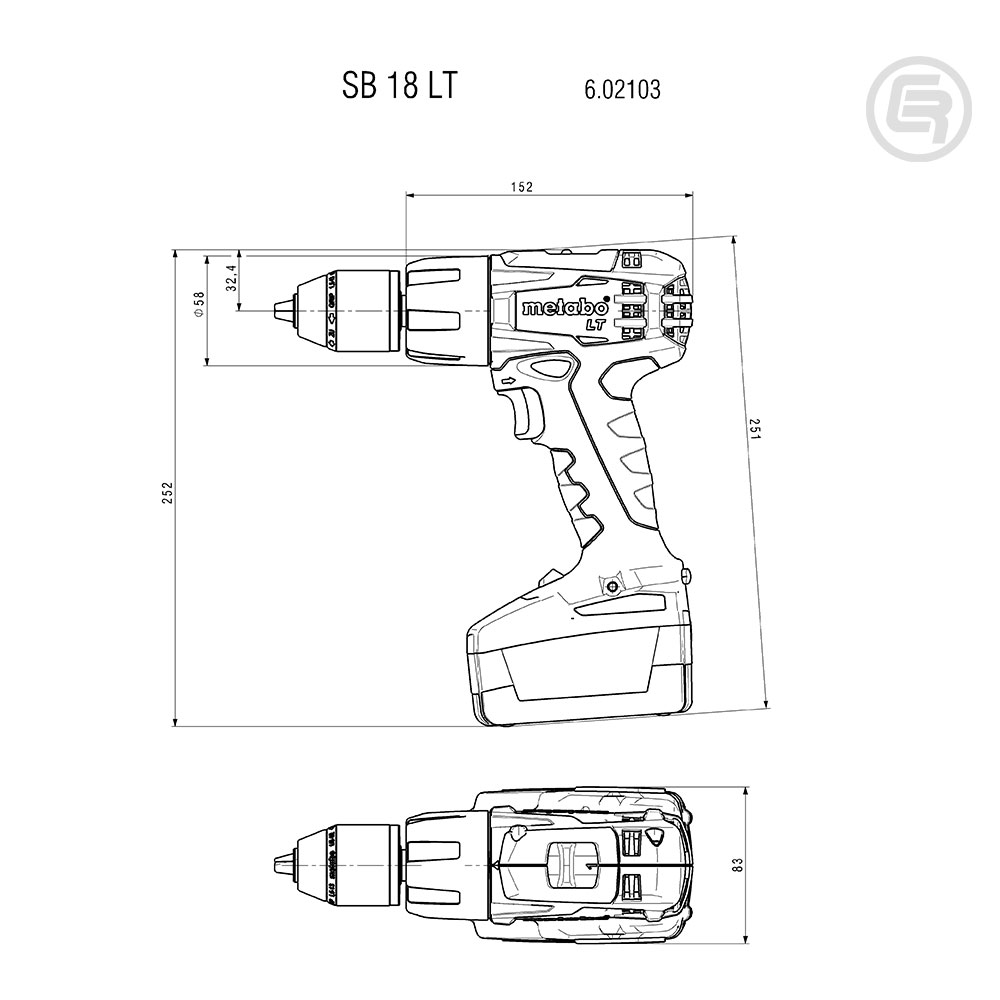 Metabo Bušilica-Odvijač Aku Udarna SB 18 LT Compact 2xAKU (2,0 Ah) ASC 55 - 602103510 - Slika 3
