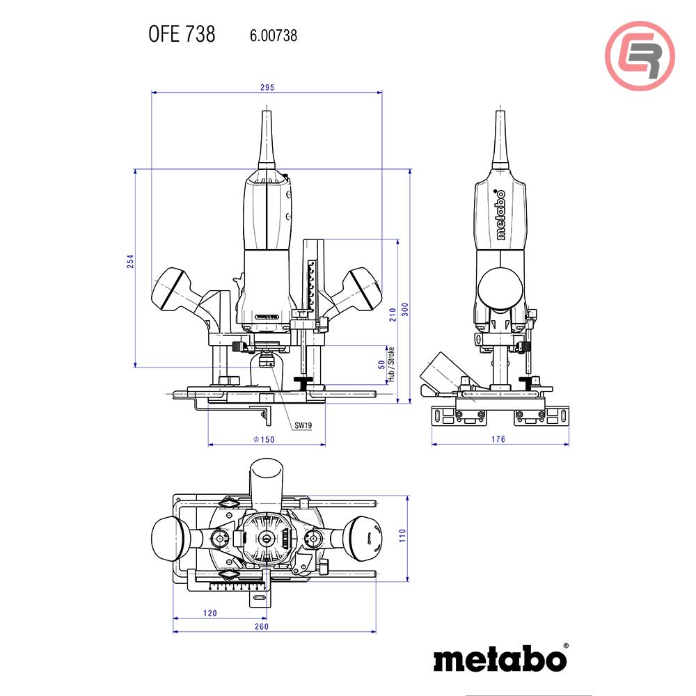 Metabo Glodalica OFE 738 Gornja Elektronik 710 W - 600738000 - Slika 3