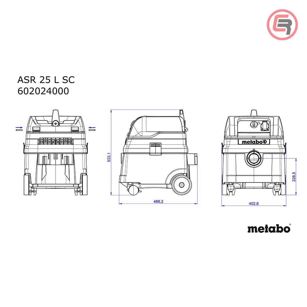 Metabo Usisivač ASR 25 L SC Univerzalni Automatik 1.400 W - 602024000 - Slika 5