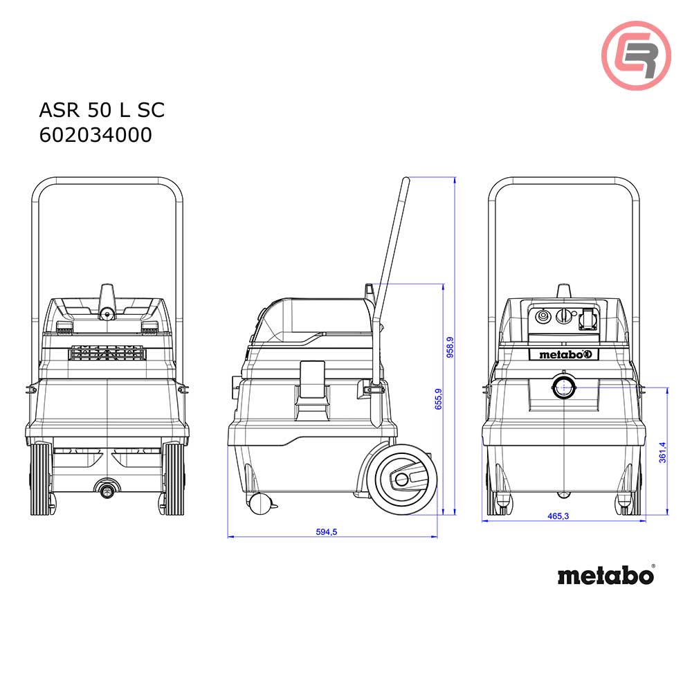 Metabo Usisivač ASR 50 L SC Univerzalni Automatik 1.400 W - 602034000 - Slika 4