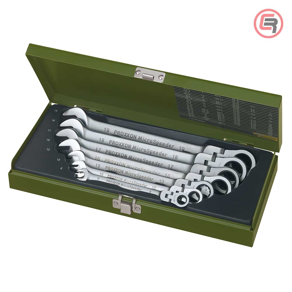 Proxxon Garnitura Ključeva Račna Vilasto-Okasti Zglobni 8 – 19 mm MicroSpeeder / 7 dijelna – 23068