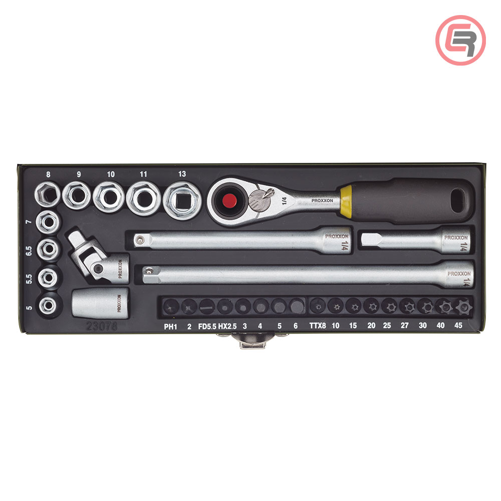 Proxxon Garnitura Nasadnih Ključeva Sa Magnetom 1/4", 5-13mm / 32 dijelna - 23078