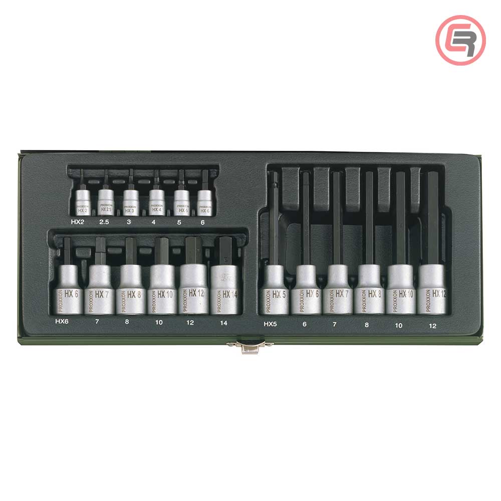 Proxxon Garnitura Nasadnih Imbus Ključeva 1/4"+1/2", 2-14mm / 18 dijelna - 23100