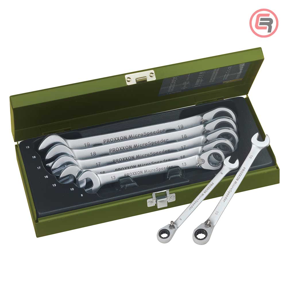 Proxxon Garnitura Ključeva Račna Vilasto-Okastih 8 – 19 mm MicroSpeeder Sa Prebacivačem / 7 dijelna – 23124