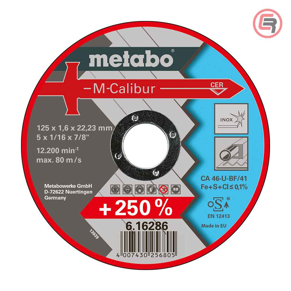 Metabo Rezna Ploča 125 × 1, 6 × 22, 2 mm Inox M - Calibur TF 41 – 616286000