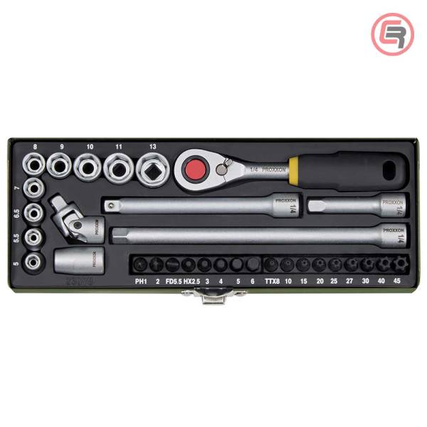 Proxxon Garnitura Nasadnih Ključeva Sa Magnetom 1/4", 5 - 13 mm / 32 dijelna - 23078