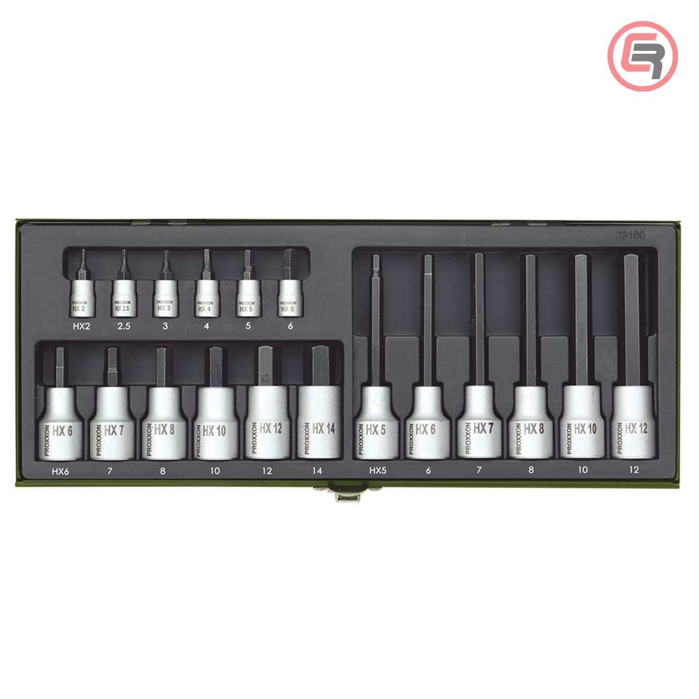 Proxxon Garnitura Nasadnih Imbus Ključeva 1/4"+1/2", 2 - 14 mm / 18 dijelna - 23100 - Slika 2