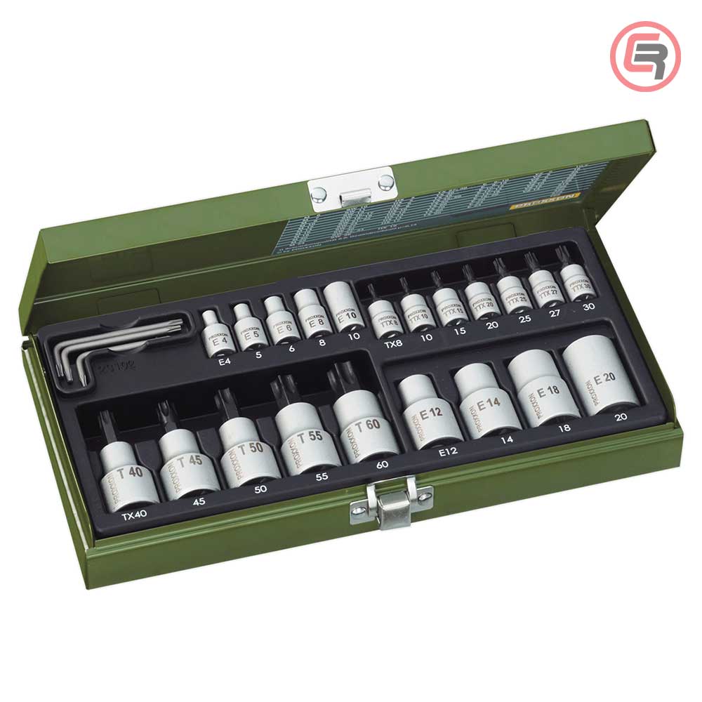 Proxxon Garnitura Nasadnih Torx Ključeva 1/4''+1/2'' TX8 - TX60 / 24 dijelna - 23102