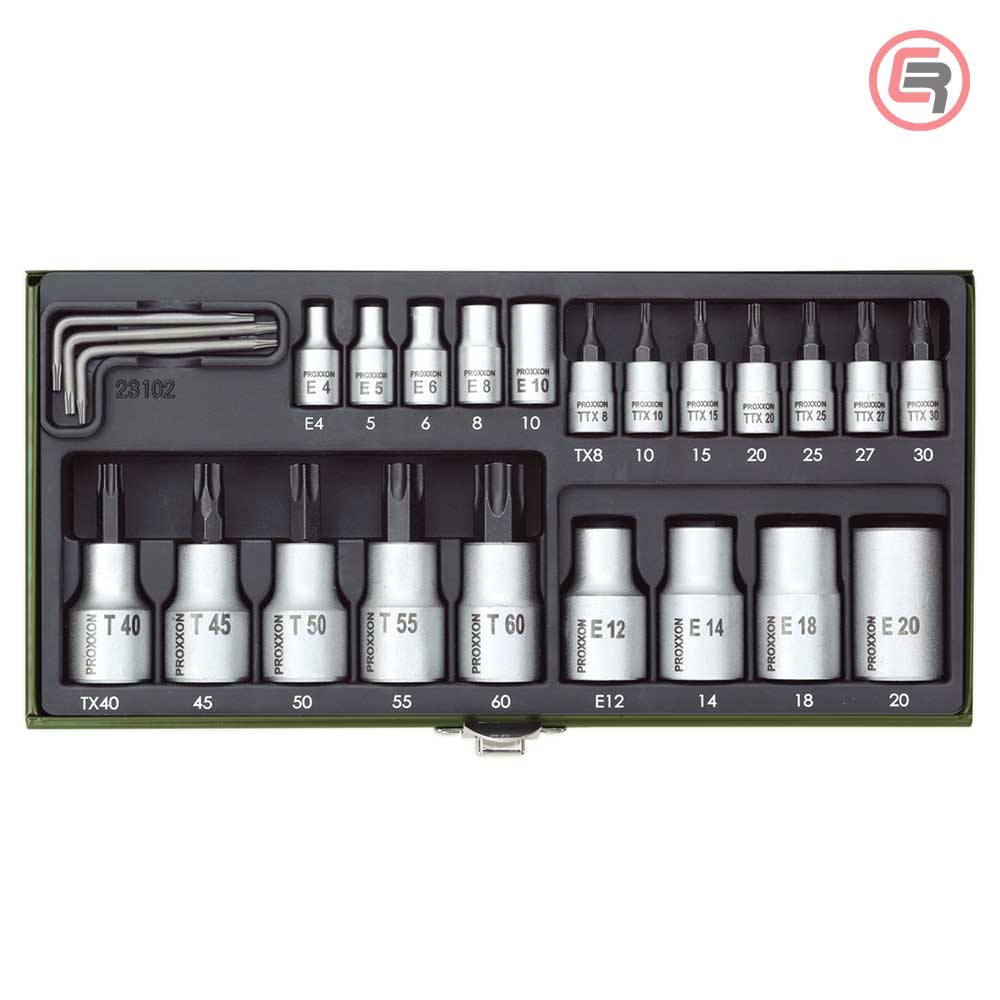 Proxxon Garnitura Nasadnih Torx Ključeva 1/4''+1/2'' TX8 - TX60 / 24 dijelna - 23102 - Slika 2