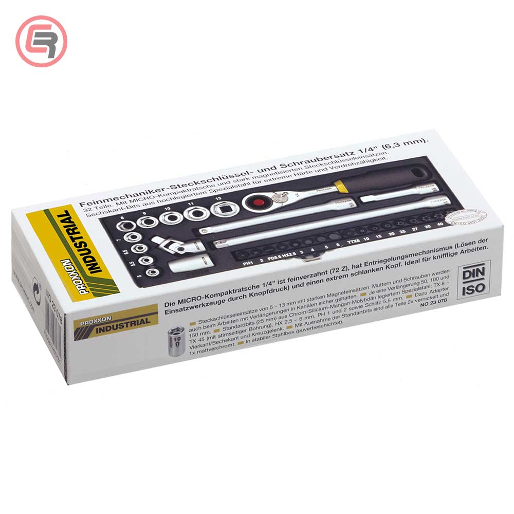 Proxxon Garnitura Nasadnih Ključeva Sa Magnetom 1/4", 5 - 13 mm / 32 dijelna - 23078 - Slika 4