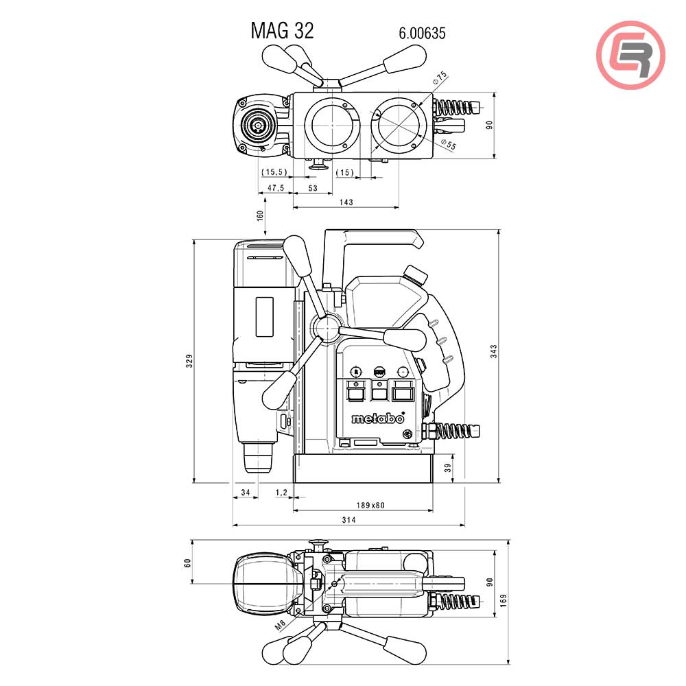 Metabo Glodalica MAG 32 Elektromagnetska Sa Stalkom 1.000 W - 600635500 - Slika 4