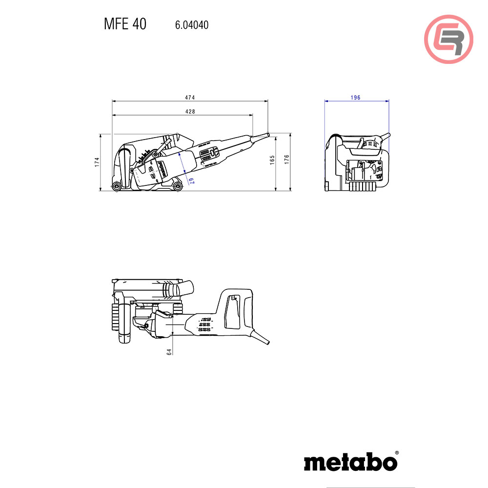 Metabo Rezačica MFE 40 Za Zidne Utore 125 mm / 1.900 W + Dijamantne Ploče - 604040500 - Slika 6
