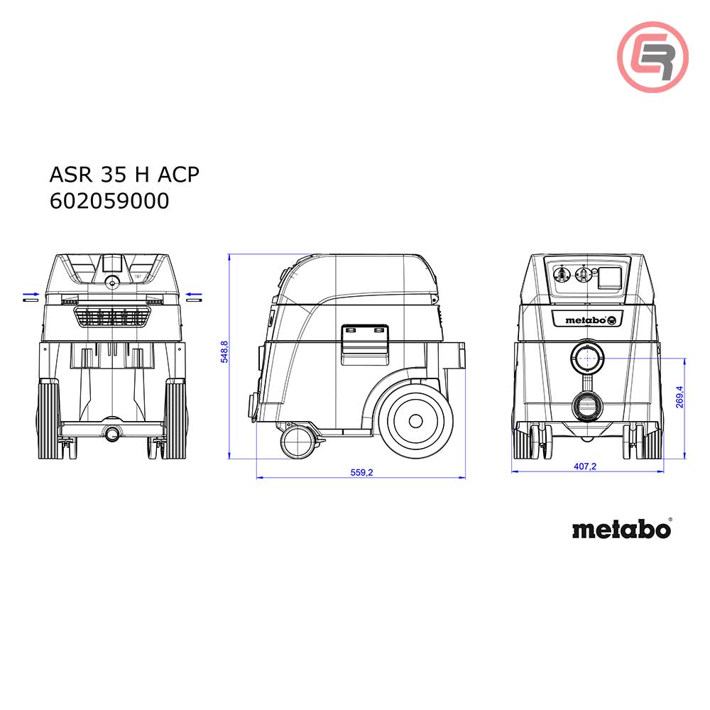 Metabo Usisivač ASR 35 H ACP Univerzalni Automatik 1.400W - 602059000 - Slika 3