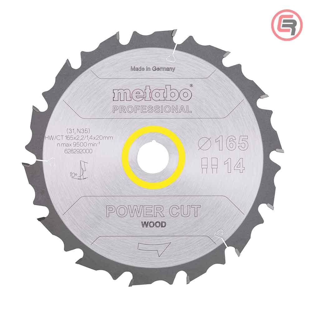 Metabo List Kružne Pile 165 × 2,2 / 1,4 × 20 / Z = 14 Power Cut Wood Professional – 628292000