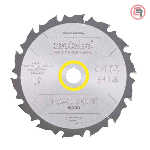 Metabo List Kružne Pile 165×2,2/1,4×20 / Z=14 Power Cut Wood Professional – 628292000