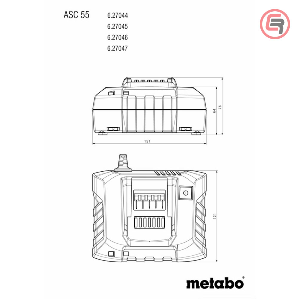 Metabo Punjač Za Baterije ASC 55 / 12-36 V, EU Air Cooled - 627044000 - Slika 3