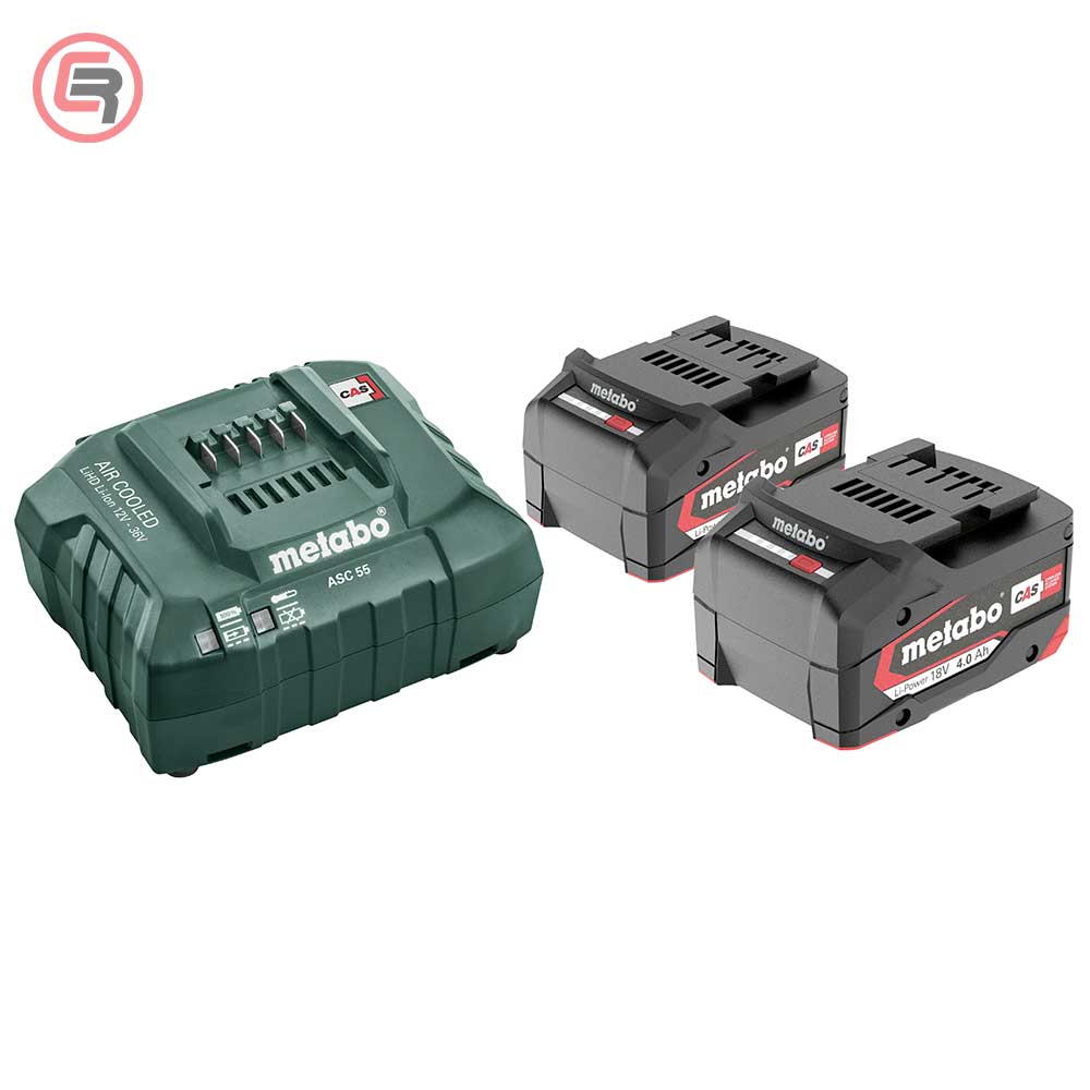 Metabo Set Baterija 18 V / 2 x 4,0 Ah Li-Ion + Punjač ASC 55 - 685050000