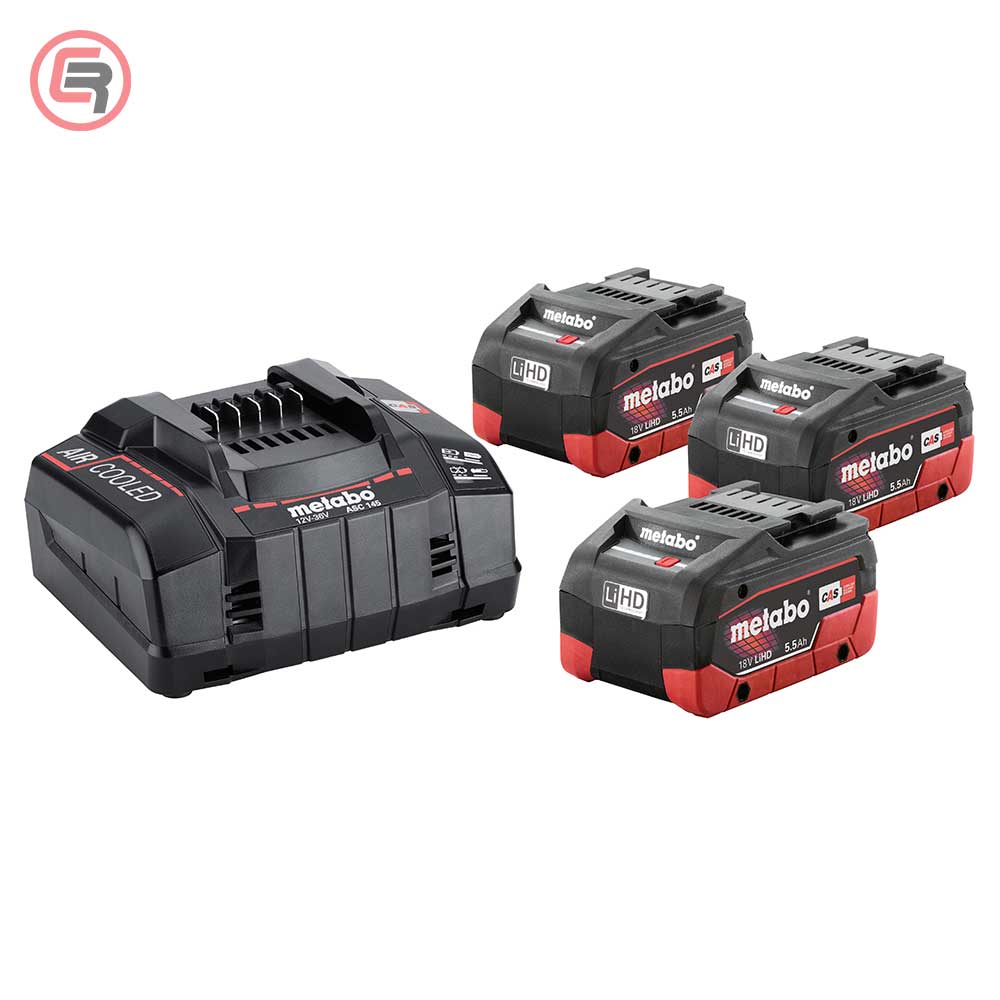 Metabo Basic Set Baterija 18 V / 3 × 5.5 Ah LiHD + Brzi Punjač ASC 145 – 685074000