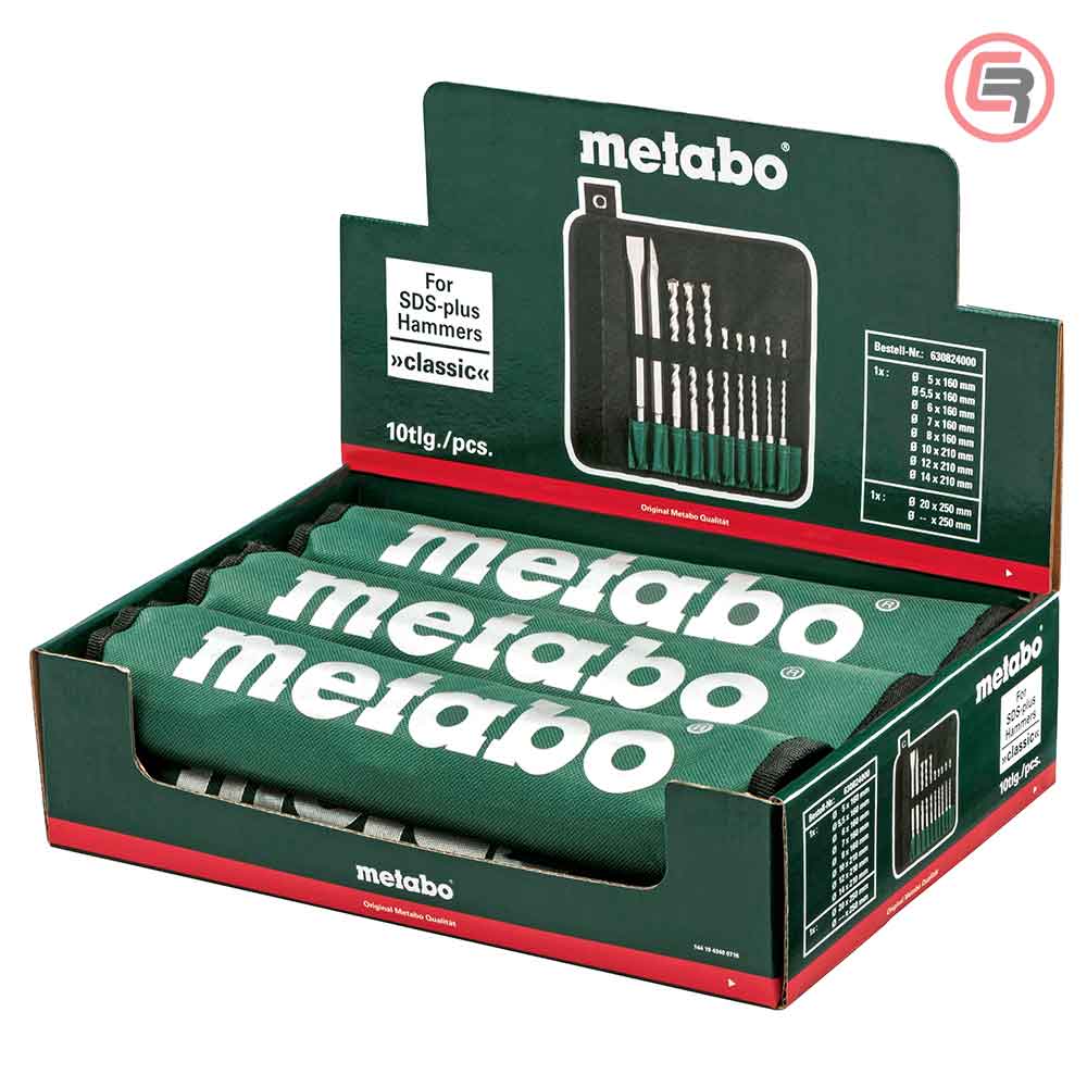 Metabo Set Špic + Sjekač + Svrdla 5 - 14mm SDS - plus "SP" / 10 dijelni - 630824000 - Slika 2
