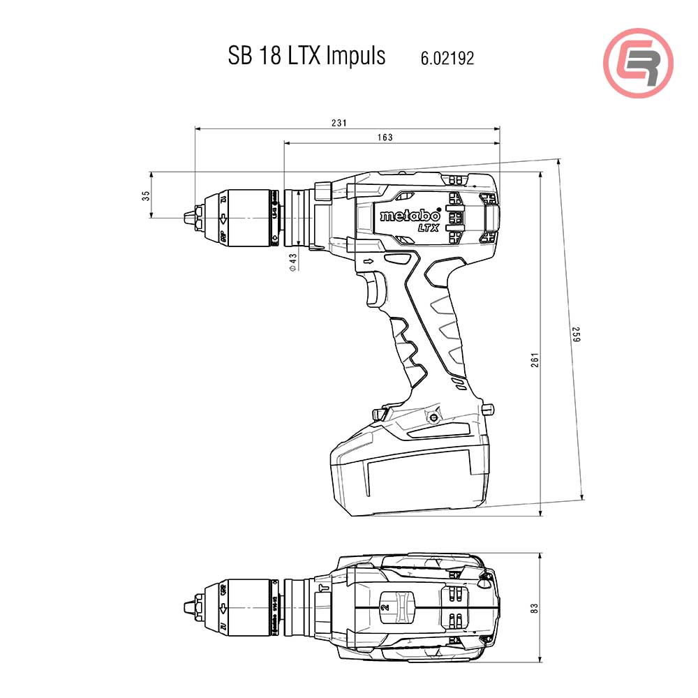 Metabo Bušilica - Odvijač Aku Udarna SB 18 LTX Impuls 18 V (bez baterije i punjača) + metaBOX 145 L – 602192840 - Slika 2