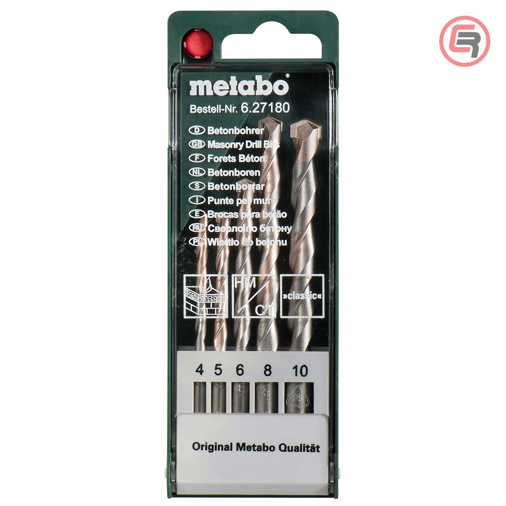 Metabo Garnitura Svrdala Za Beton Classic, 4 - 10 mm / 5 dijelna U PVC Kutiji – 627180000