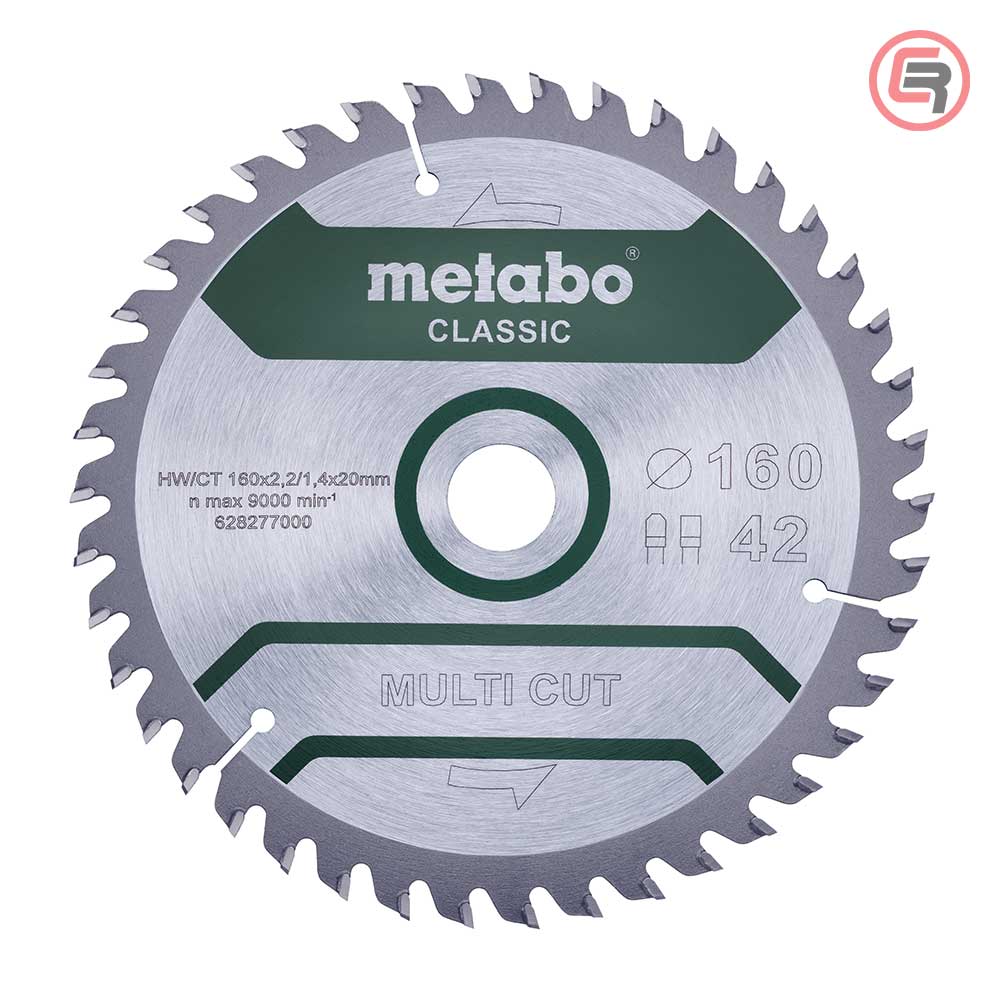 Metabo List Kružne Pile 160 × 2,2 / 1,4 × 20 / Z = 42 Multi Cut Classic – 628277000