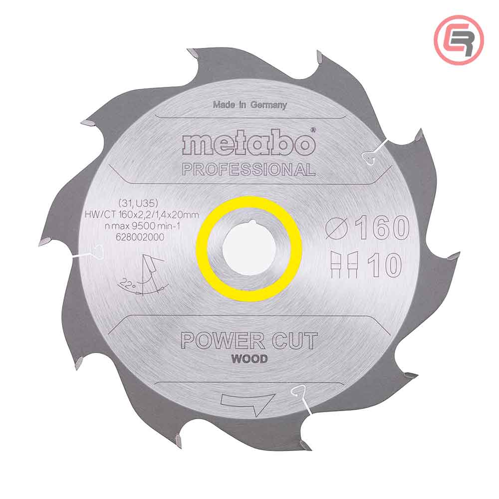 Metabo List Kružne Pile 160 x 2,2 / 1,4 x 20 / Z = 10 Power Cut Wood Professional - 628002000