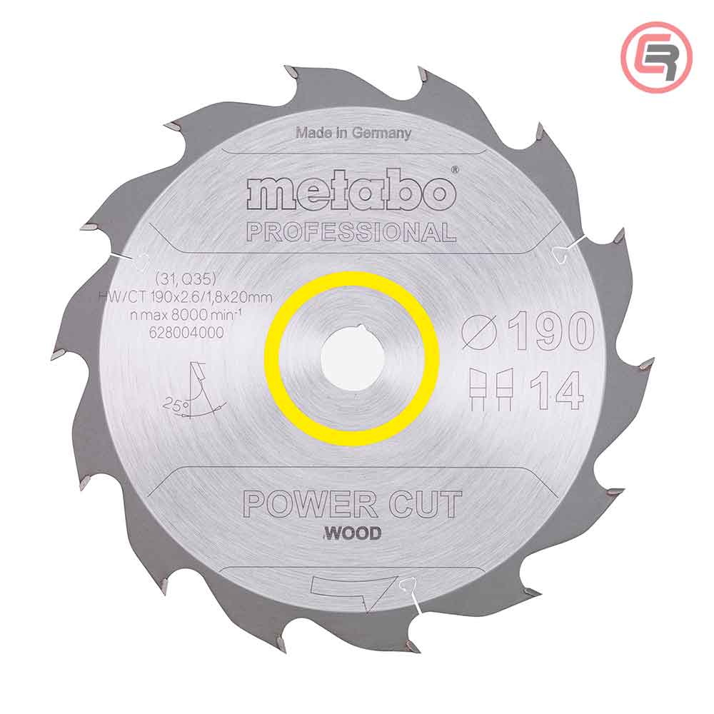 Metabo List Kružne Pile 190 x 2,6 / 1,8 x 20 / Z = 14 Power Cut Wood Professional - 628004000
