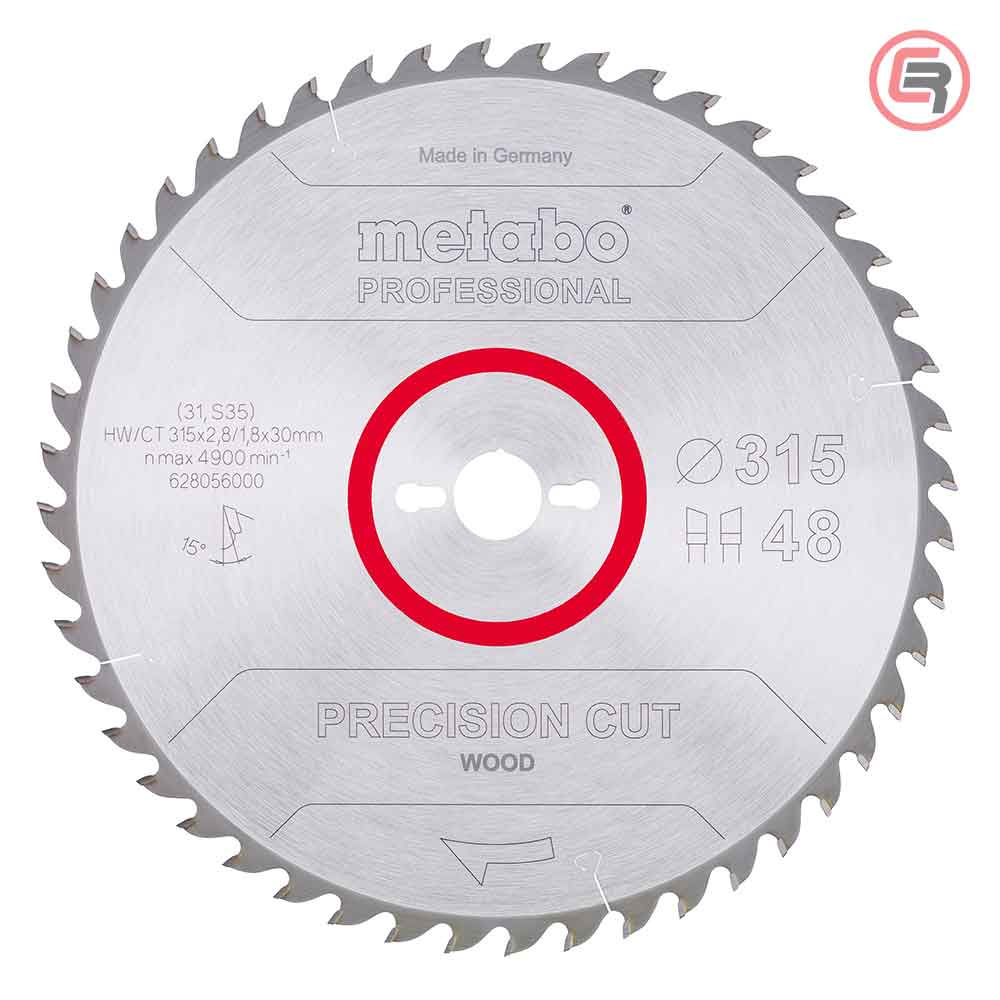 Metabo List Kružne Pile 315 x 2,8 / 1,8 x 30 / Z = 48 Precision Cut Wood Professional - 628056000