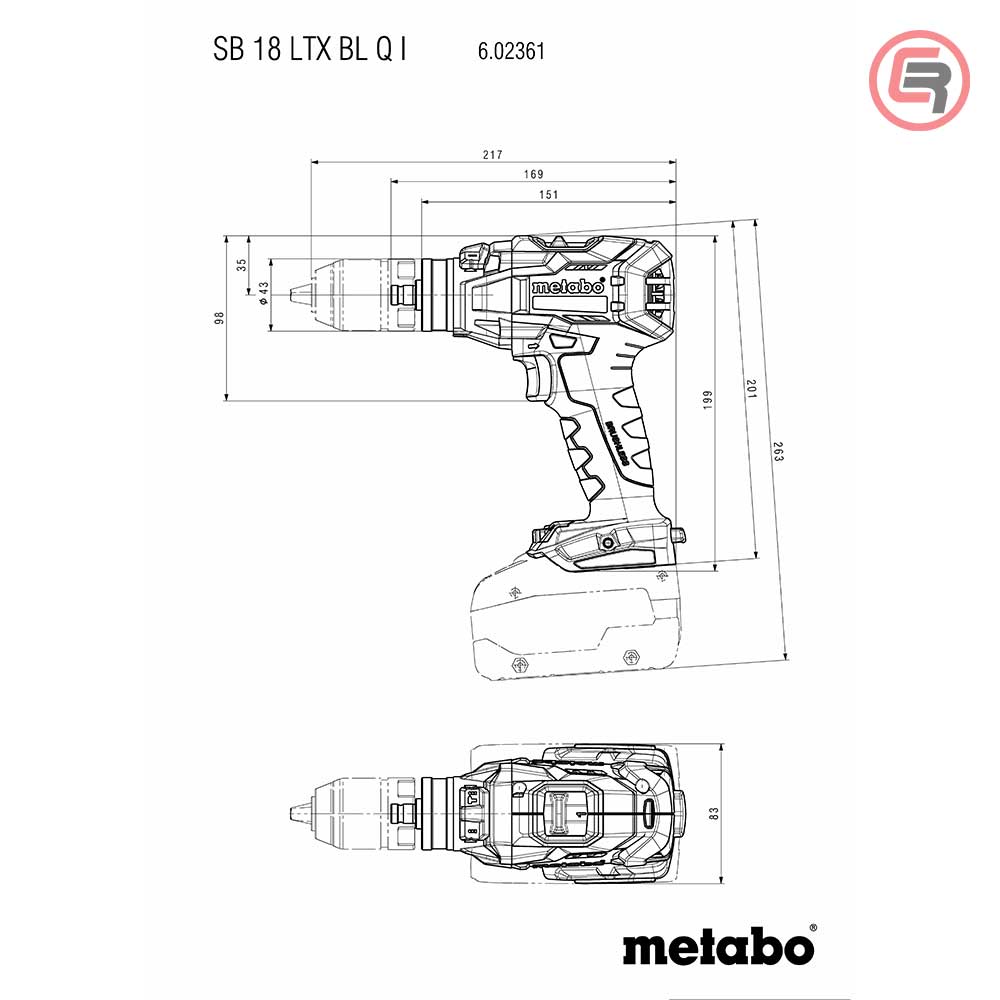 Metabo Bušilica - Odvijač Aku Udarna SB 18 LTX BL Q I (bez baterije i punjača) + metaBOX – 602361840 - Slika 3