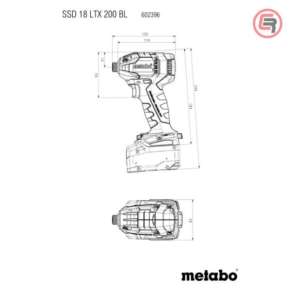 Metabo Odvijač Udarni Aku SSD 18 LTX 200 BL 2 x AKU (4,0 Ah LiHD) ASC 72 + metaBOX 145 – 602396800 - Slika 3