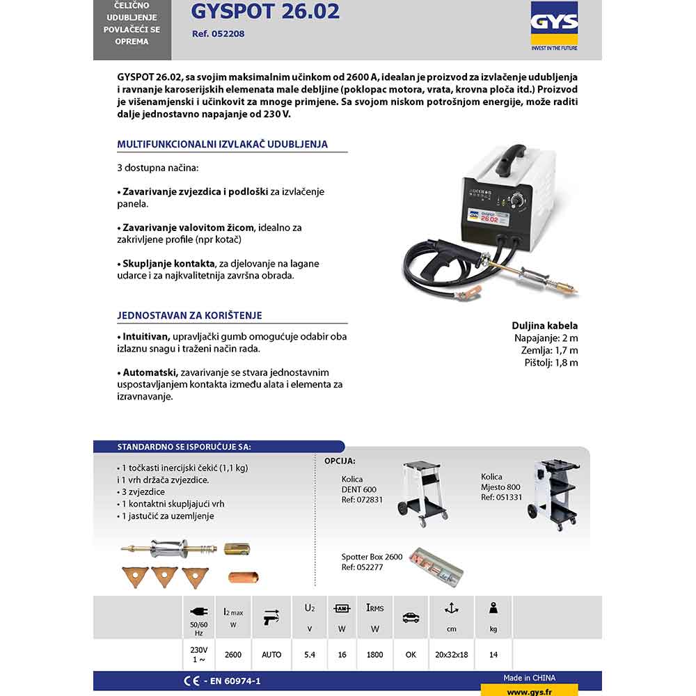 Gys Spoter GYSPOT 26.02 230 V / 2600 A – 052208 - Slika 2