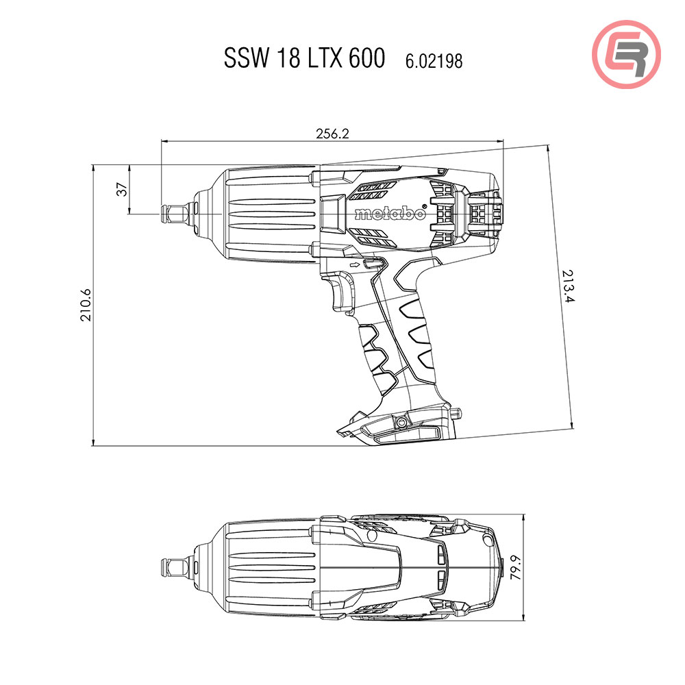 Metabo Odvijač Udarni Aku SSW 18 LTX 600 – 1/2″ (bez baterije i punjača) – 602198890 - Slika 4