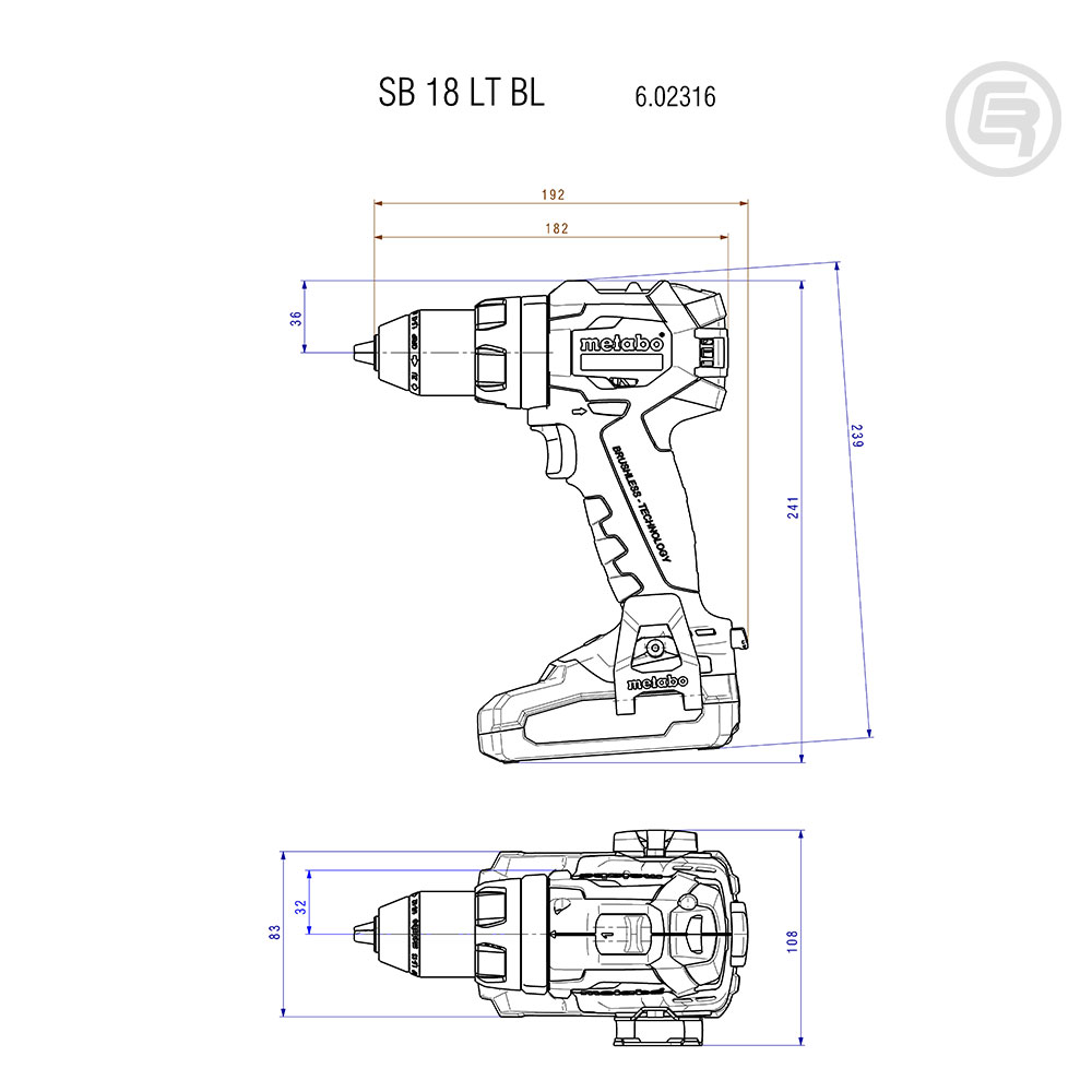 Metabo Bušilica - Odvijač Aku Udarna SB 18 LT BL 18V (bez baterije i punjača) – 602316890 - Slika 4