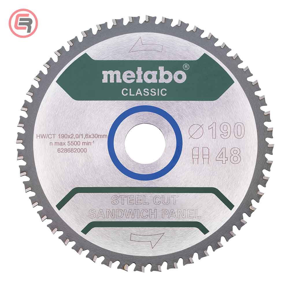Metabo List Kružne Pile Za Metal 190×2,0/1,6×30 / Z=48 Steel Cut / Sandwich Panel Classic – 628682000