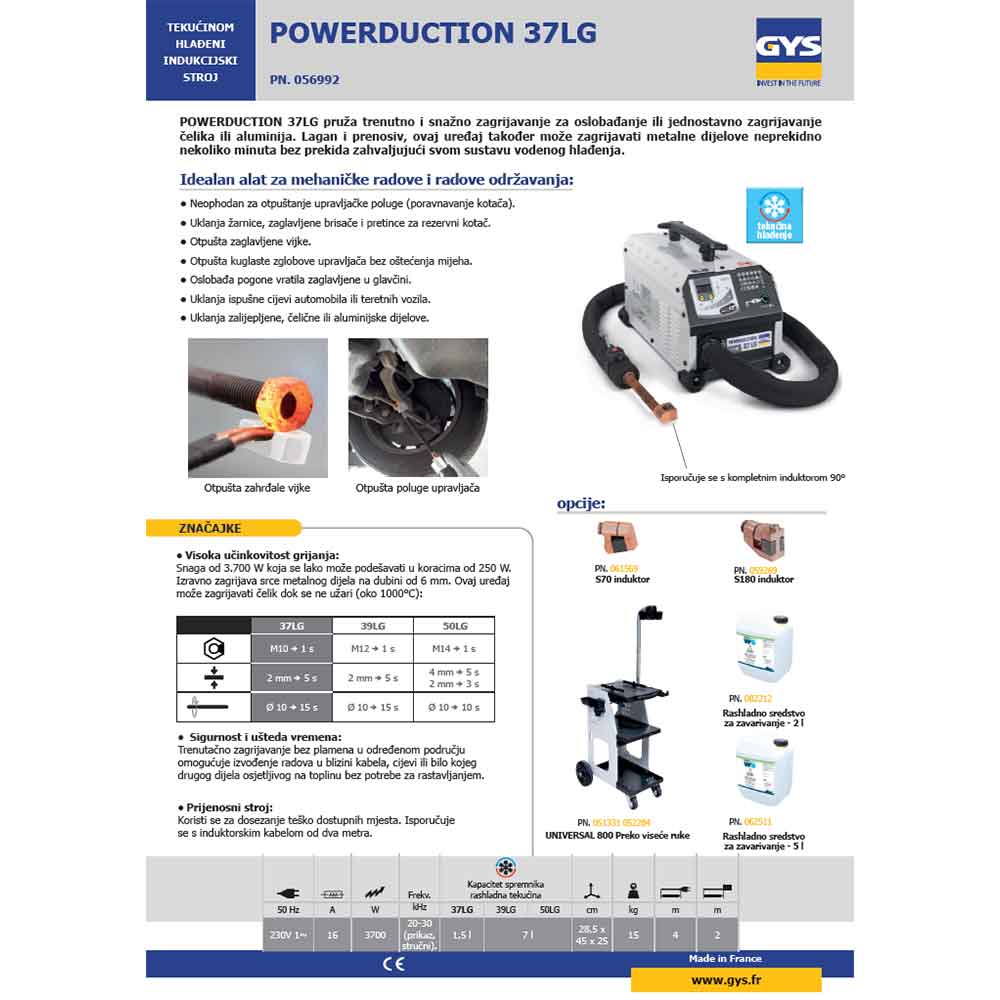 Gys Grijač Indukcijski " POWERDUCTION 37LG " 3, 7 kW Vodeno Hlađenje - 056992 - Slika 5