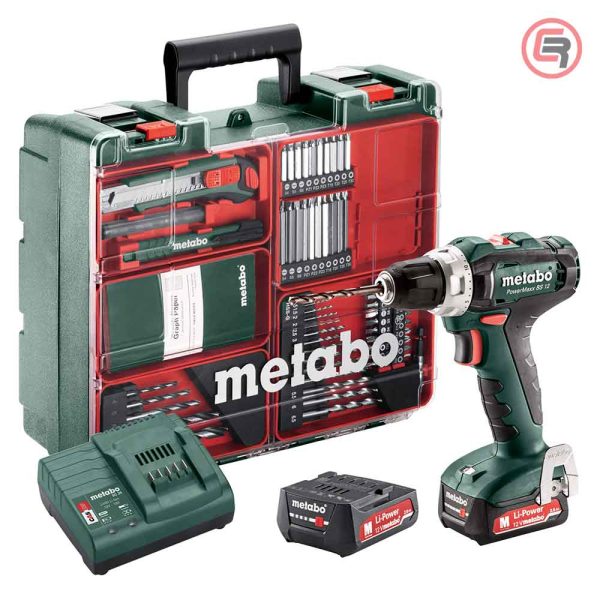 Metabo Bušilica-Odvijač Aku PowerMaxx BS 12 Set / 2xAKU (2,0 Ah) SC 30 + Pribor – 601036870