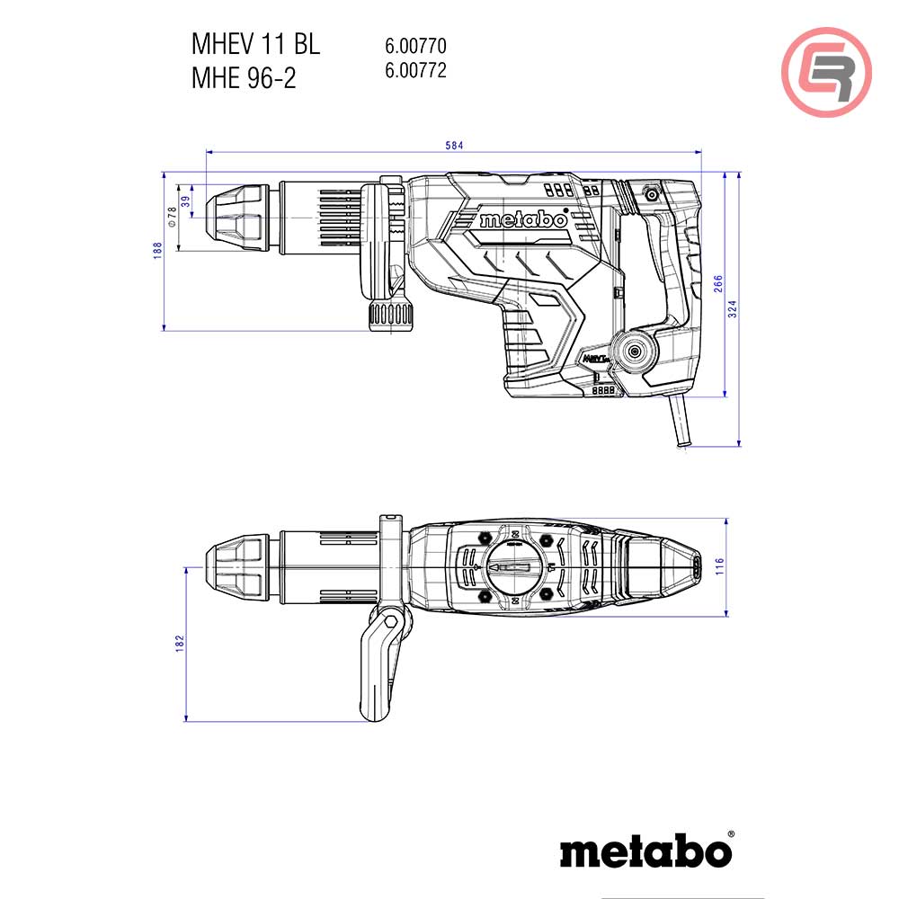 Metabo Čekić Udarni MHEV 11 BL SDS - max 1.500W Brushless – 600770500 - Slika 4
