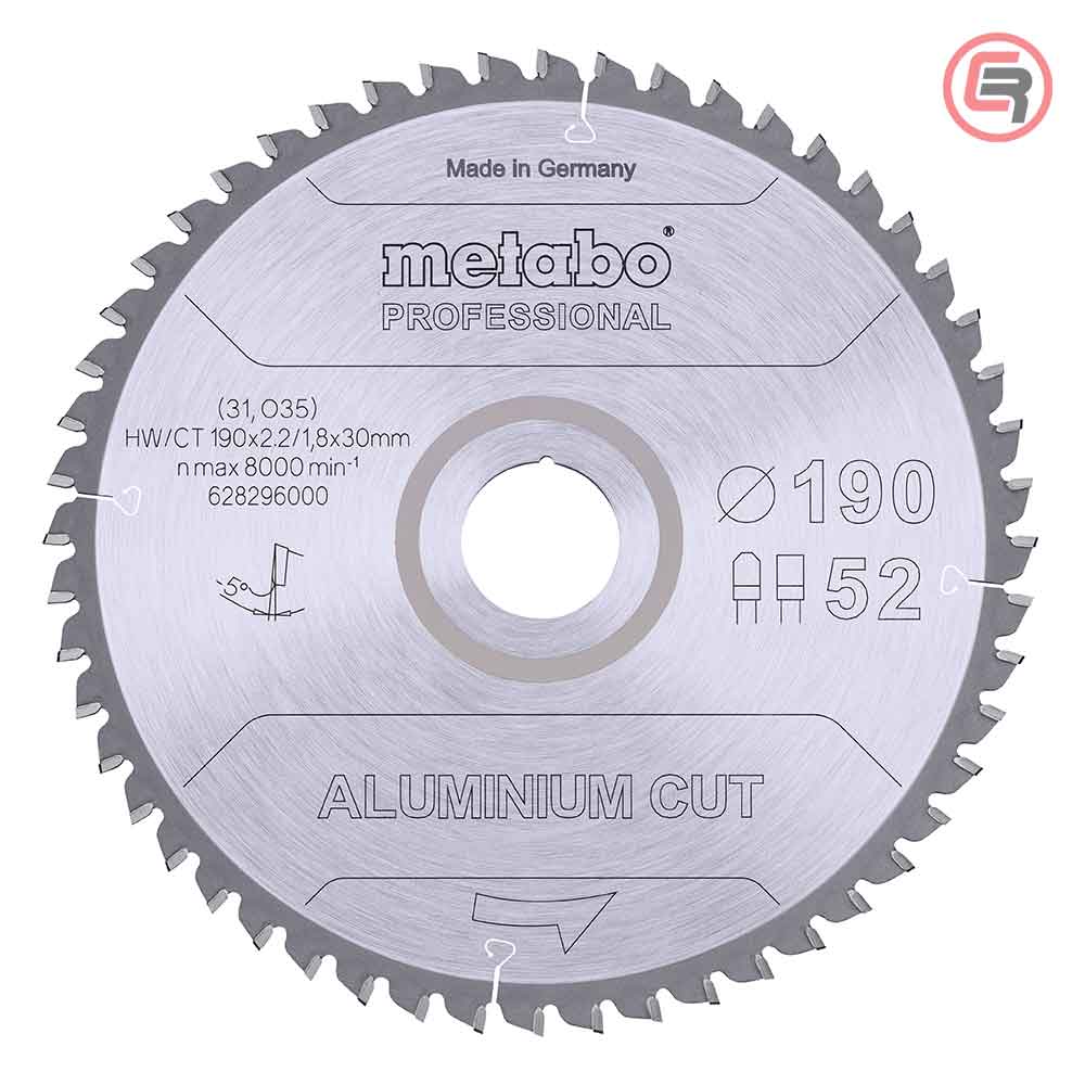Metabo List Kružne Pile Za Aluminium 190 x 2,2 / 1,8 x 30 / Z = 52 Aluminium Cut Professional – 628296000