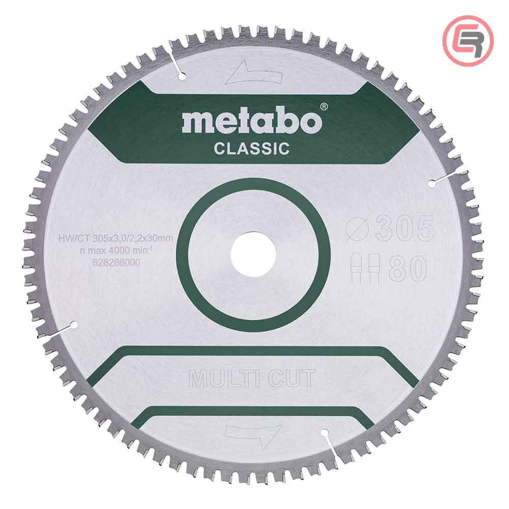 Metabo List Kružne Pile 305 × 3 / 2,2 × 30 / Z = 80 Multi Cut Classic – 628286000