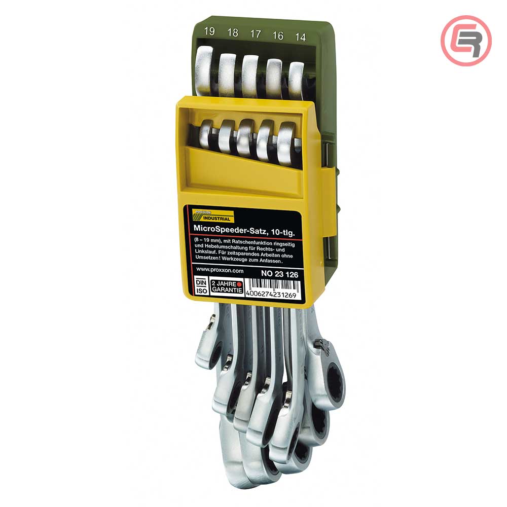 Proxxon Garnitura Ključeva Račna Vilasto-Okastih 8 – 19 mm MicroSpeeder Sa Prebacivačem / 10 dijelna – 23126